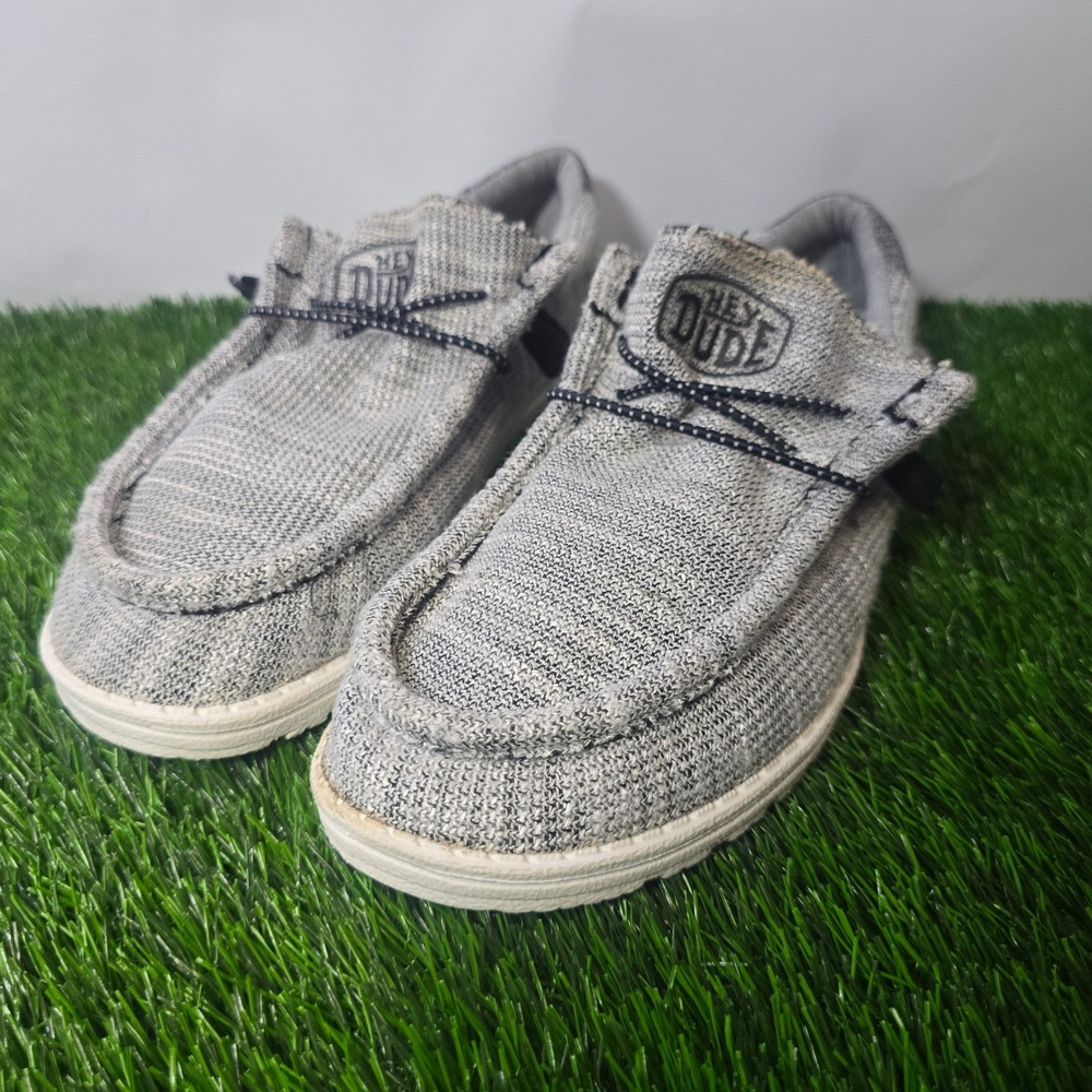 Hey Dude Size M9 L11 Grey Wally Stretch Mix Loafers Mens Yin Yang 40025-1JG